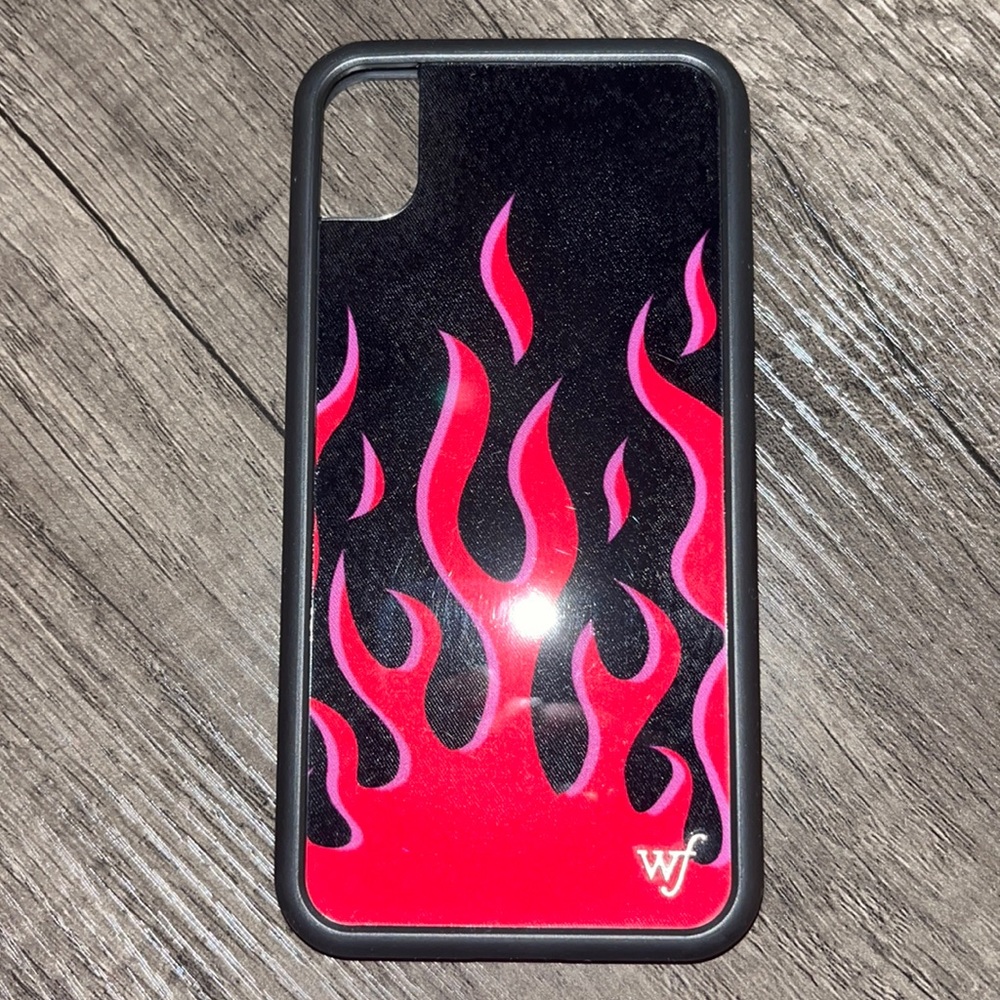 pink/red flame wildflower iphone XR phone case